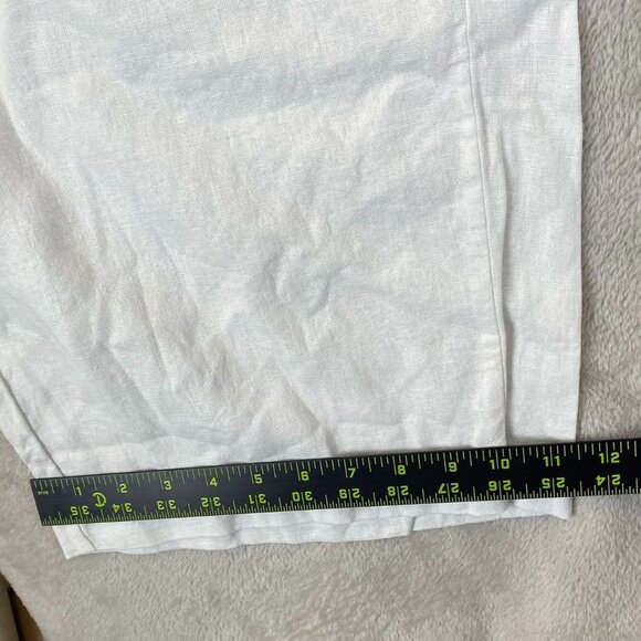 Jessica London Womens Pants 26W White Linen-Blend Wide Leg Casual Pull On Summer - Picture 4 of 10